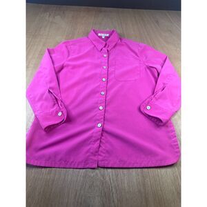 TravelSmith Womens MP Pink 100% Polyester Travel Blouse Lightweight